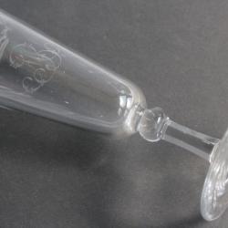 Ancien verre cristal gravé Couronne de Marquis MB