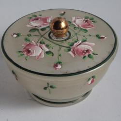 Bonbonnière verre émaillé Roses