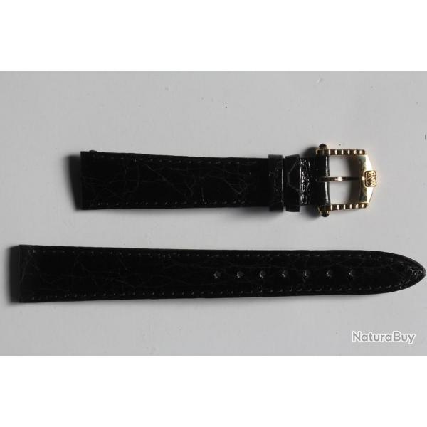 RAYMOND WEIL Bracelet pour montre croco noir brillant 17 mm