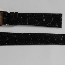 RAYMOND WEIL Bracelet pour montre cuir noir brillant 17 mm