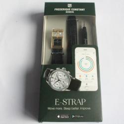 FREDERIQUE CONSTANT Bracelet connecté e-Strap cuir noir 22 mm