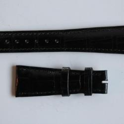 PATEK PHILIPPE Bracelet pour montre cuir noir brillant 22 mm