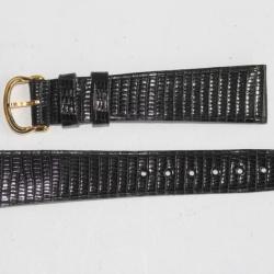 Bracelet pour montre Le Roy lézard noir brillant 18 mm