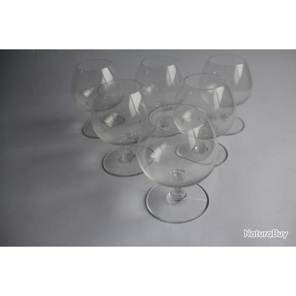 BACCARAT 6 Verres  cognac cristal