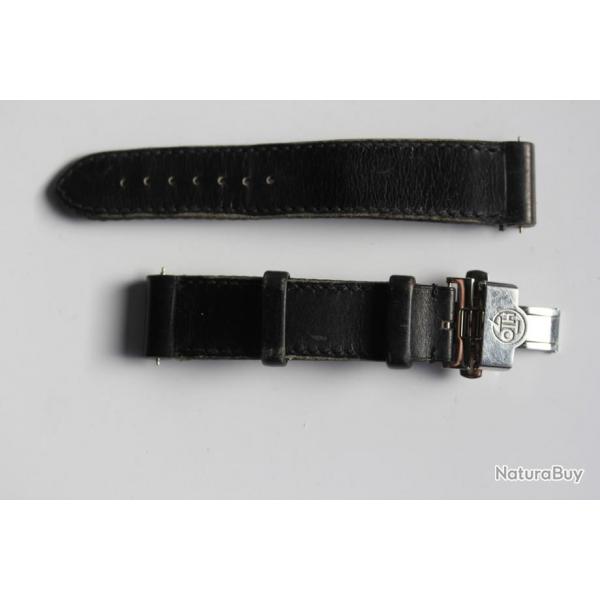 Bracelet pour montre HTO Watches cuir noir 19 mm