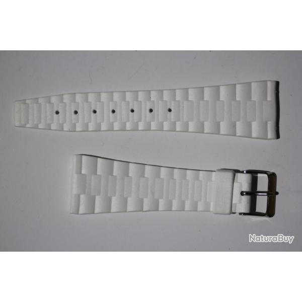 Bracelet pour montre silicone blanc 24 mm