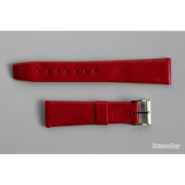 Bracelet pour montre vernis rouge 15 mm