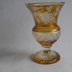 Vase Médicis en cristal taillé vin vignes