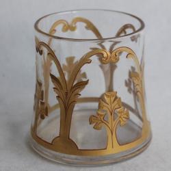 Ancien pot cristal émaillé or