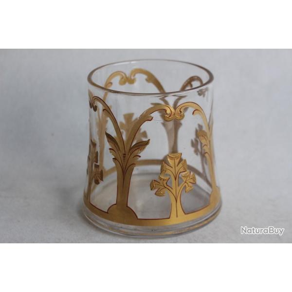 Ancien pot cristal maill or
