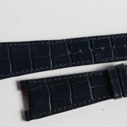 PATEK PHILIPPE Bracelet montre cuir bleu foncé mat 25 mm