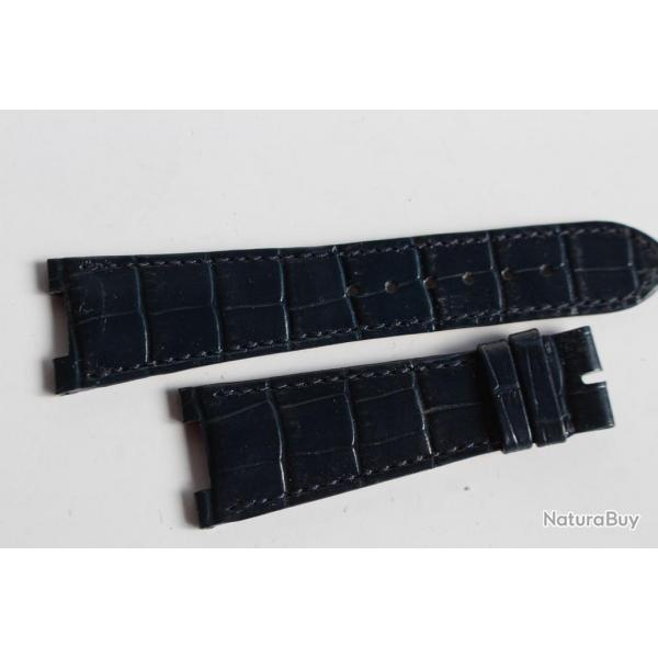 PATEK PHILIPPE Bracelet montre cuir bleu fonc mat 25 mm