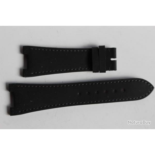 PATEK PHILIPPE Bracelet pour montre cuir noir mat 25 mm