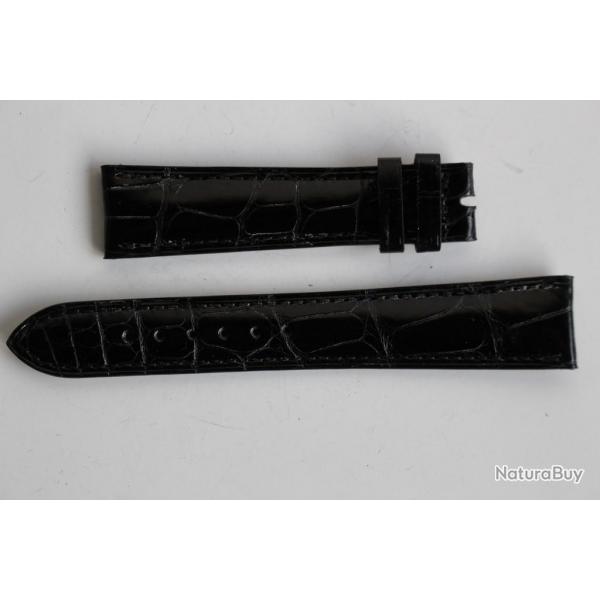 PATEK PHILIPPE Bracelet montre cuir noir 19 mm