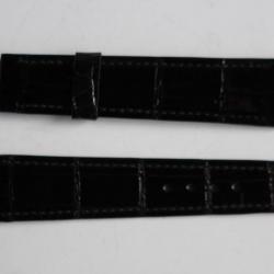 MONTEGA Bracelet pour montre croco noir 19 mm