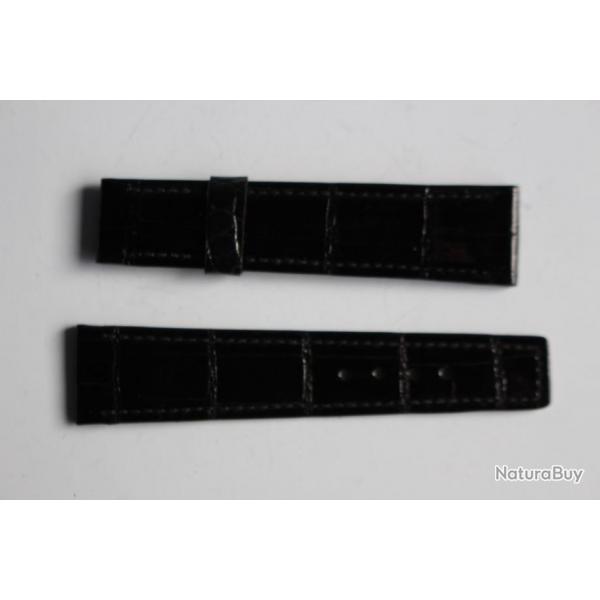 MONTEGA Bracelet pour montre croco noir 19 mm