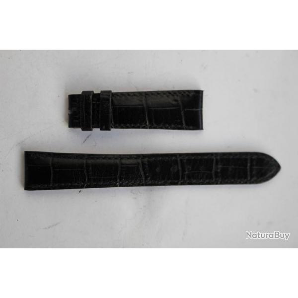 PATEK PHILIPPE Bracelet pour montre cuir noir 19 mm