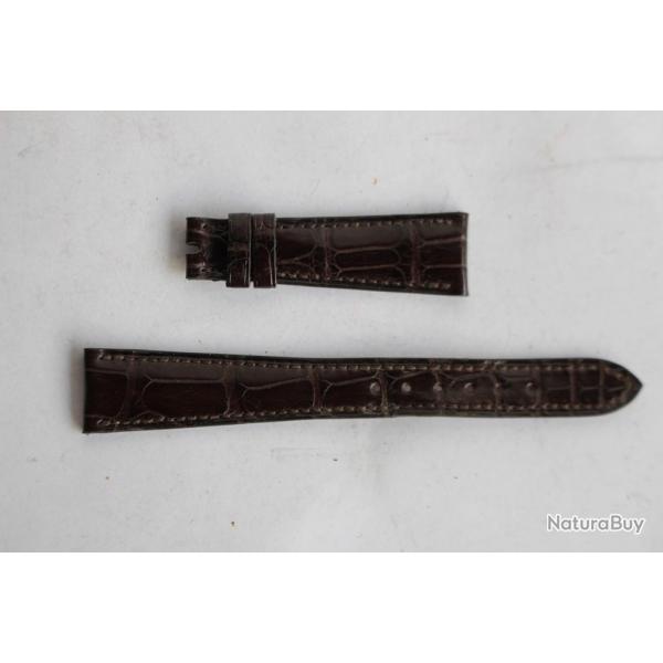 PATEK PHILIPPE Bracelet montre cuir brun 19 mm
