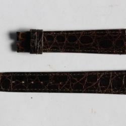 OMEGA Bracelet pour montre croco brun foncé 17 mm