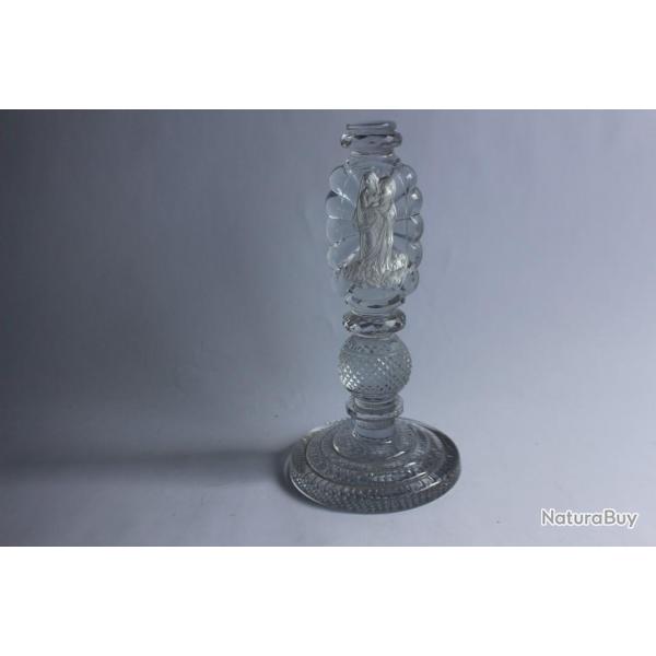 Ornement d'oratoire cristallo-crame Vierge  l'Enfant et angelots