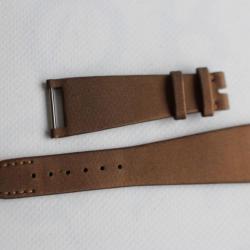 PATEK PHILIPPE Bracelet pour montre cuir et satin brun 20 mm