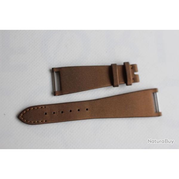 PATEK PHILIPPE Bracelet montre cuir et satin brun 20 mm