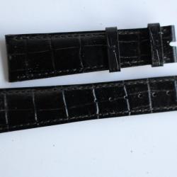 PATEK PHILIPPE Bracelet montre cuir noir 25 mm