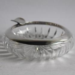 Cendrier cristal et argent massif