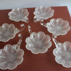 Anciennes coupelles à glace en cristal givré (x 7) Art de la table