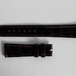 PATEK PHILIPPE Bracelet montre cuir brun foncé 19 mm