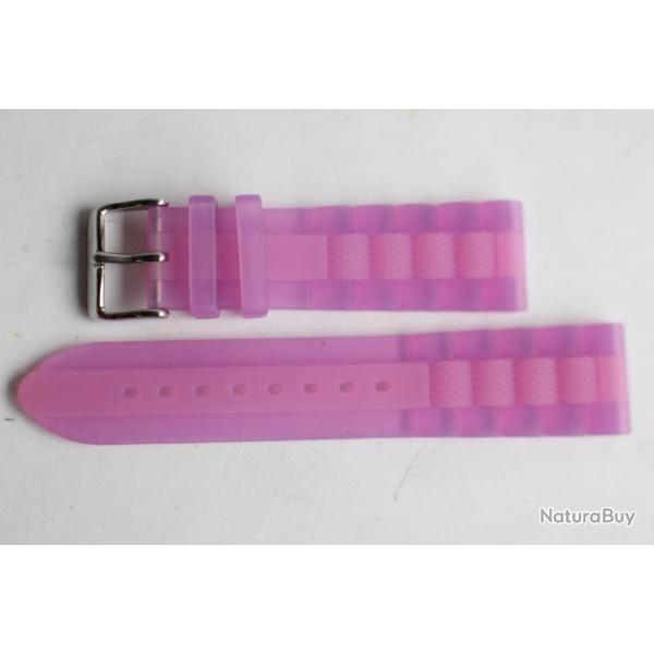 Bracelet silicone rose pour Montre 22 mm