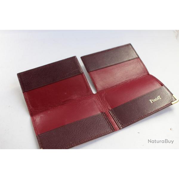 Porte cartes montres PIAGET cuir bordeaux