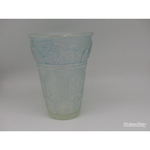 Vase verre moul Marius-Ernest SABINO Colombes