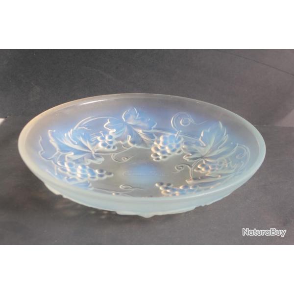 Coupe verre opalescent Vignes CESARI France Art dco