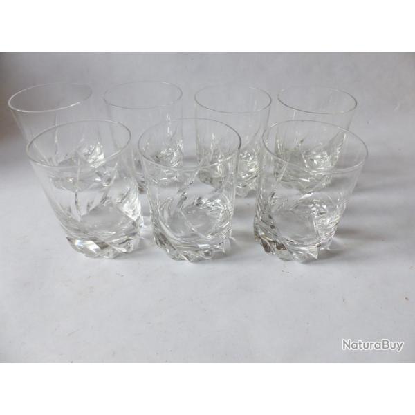 DAUM 7 Verres cristal Bleneau
