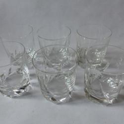 Ensemble de 6 verres cristal DAUM