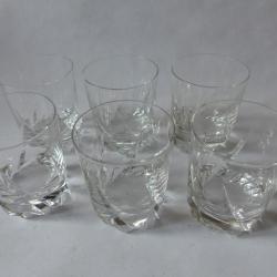 DAUM 6 Verres cristal Bleneau