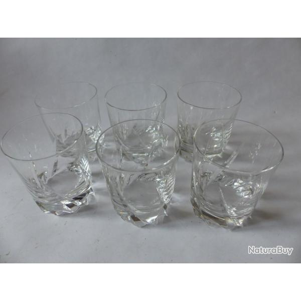 DAUM 6 Verres cristal Bleneau