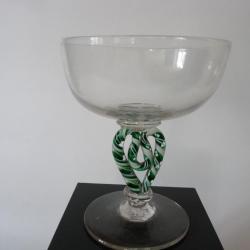 Verre coupe a champagne de mariage filigrané coeur Antiquités verreries