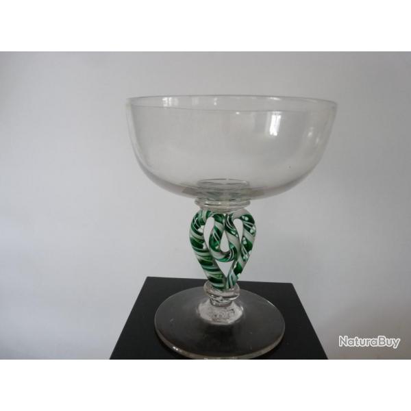 Verre coupe a champagne de mariage filigran coeur Antiquits verreries