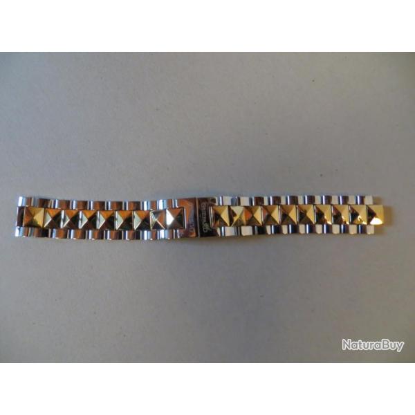 Bracelet pour montre Gupard bicolore acier or 18 mm