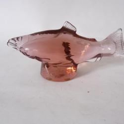 KOSTA BODA Poisson Saumon cristal rose Paul Hoff