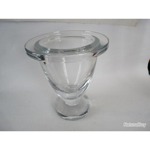 Grand vase cristal DAUM Art deco verrerie dcoration