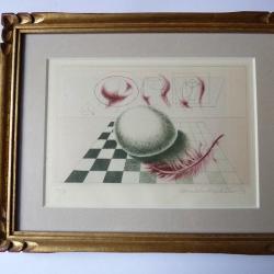 Lithographie originale Daniela Havlícková 1973 Tchèque