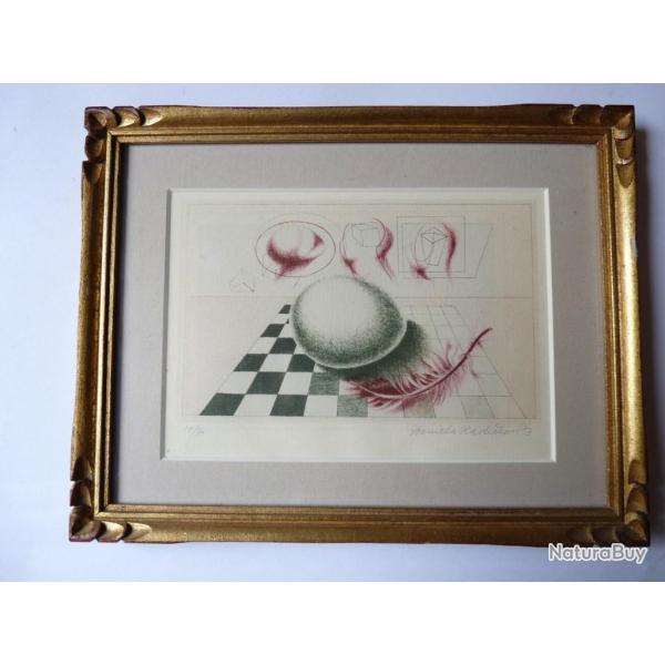 Lithographie originale Daniela Havlckov 1973 Tchque