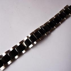 BERTOLUCCI bracelet pour montre bicolore noir acier 21 mm