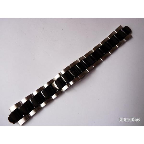 BERTOLUCCI bracelet pour montre bicolore noir acier 21 mm