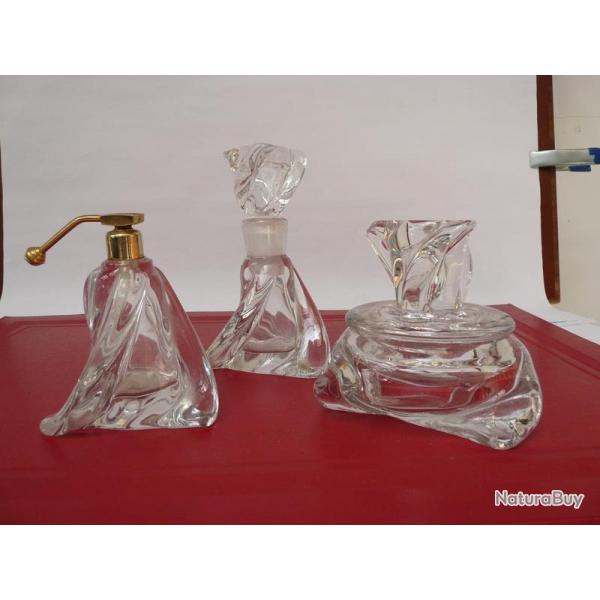 Parure de toilette cristal Flacon parfum