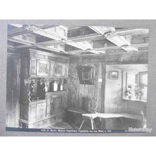 Photographie Suisse St Moritz Museum Bois sculpt