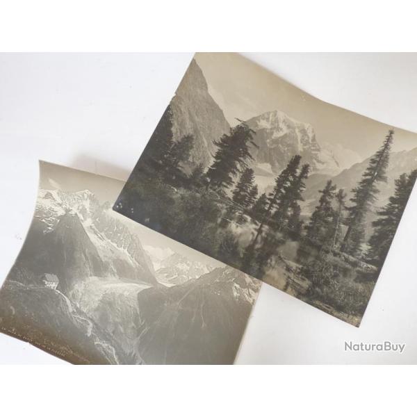 Deux photographies Montagne Mer de Glace La Flgre Bouttet Photo